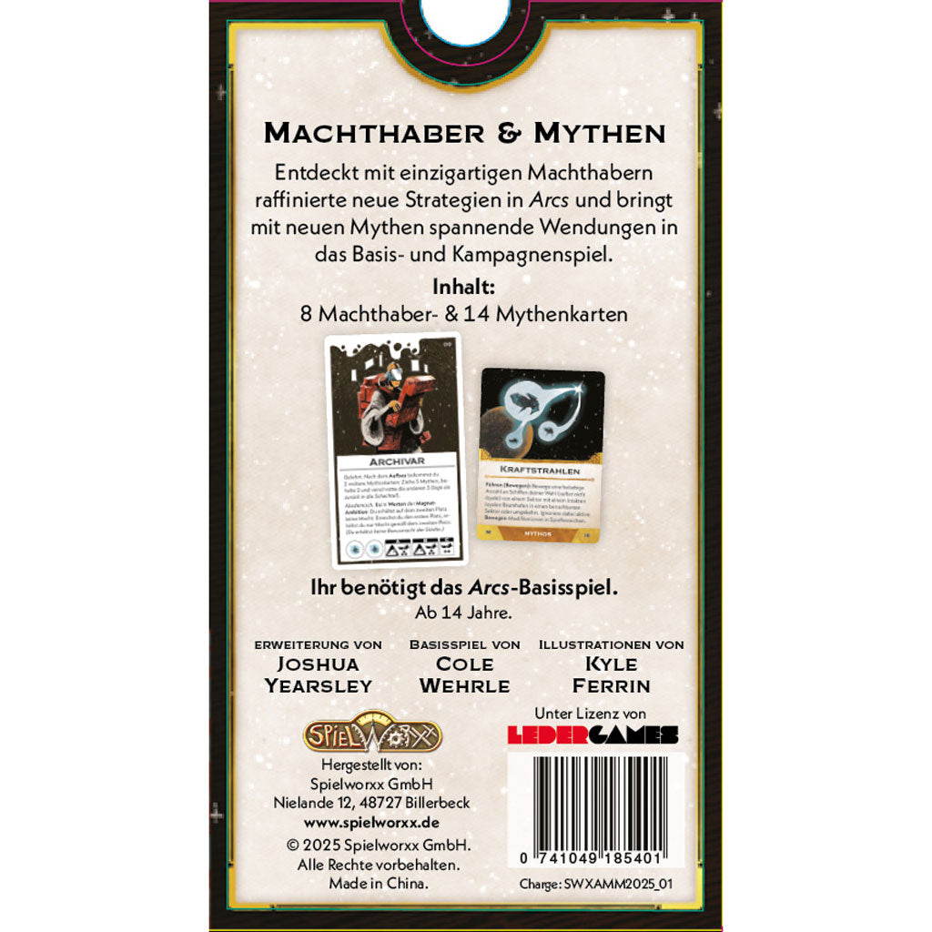 Arcs: Machthaber & Mythen Rückseite
