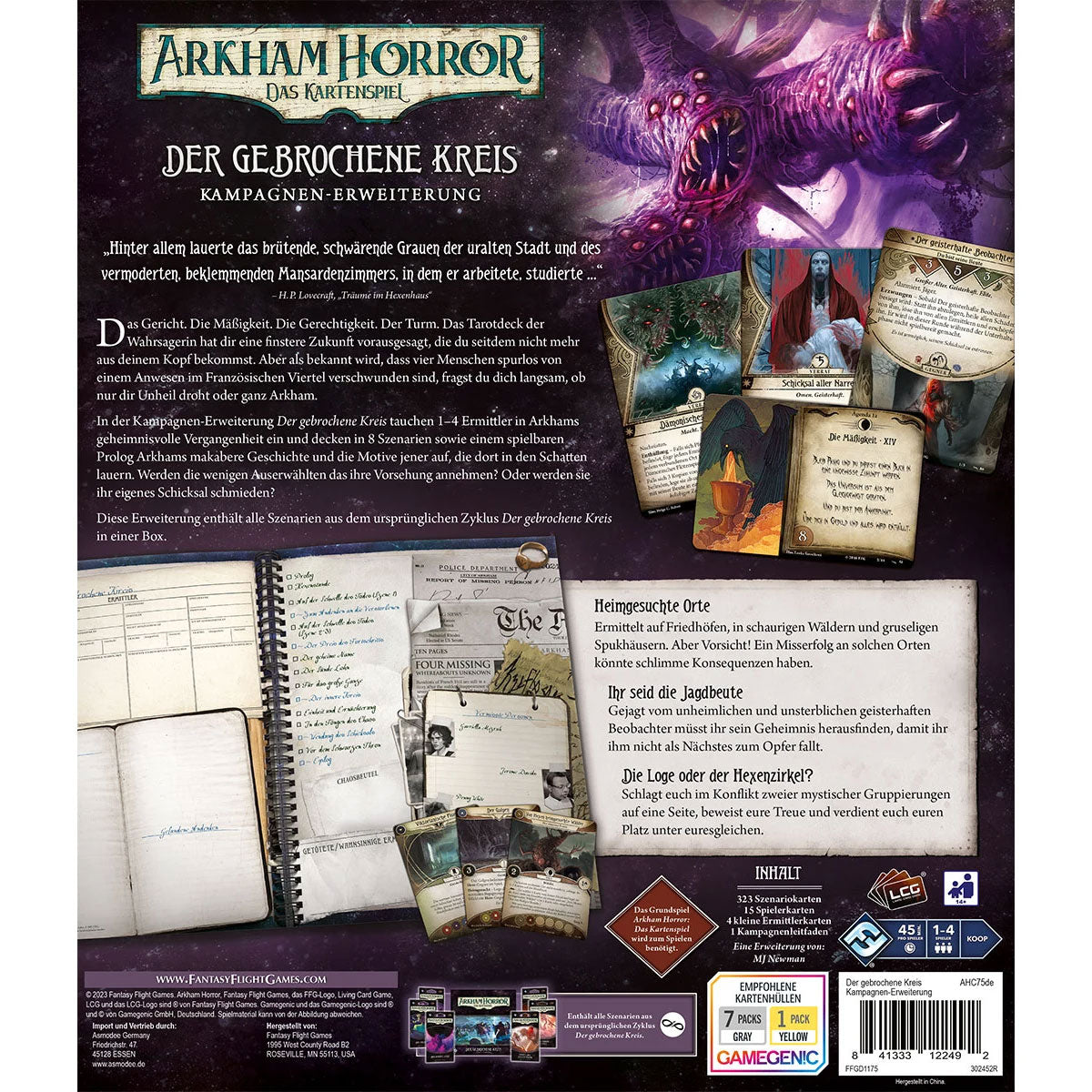 Arkham Horror: Das Kartenspiel – Der gebrochene Kreis (Kampagnen-Erweiterung) Rückseite