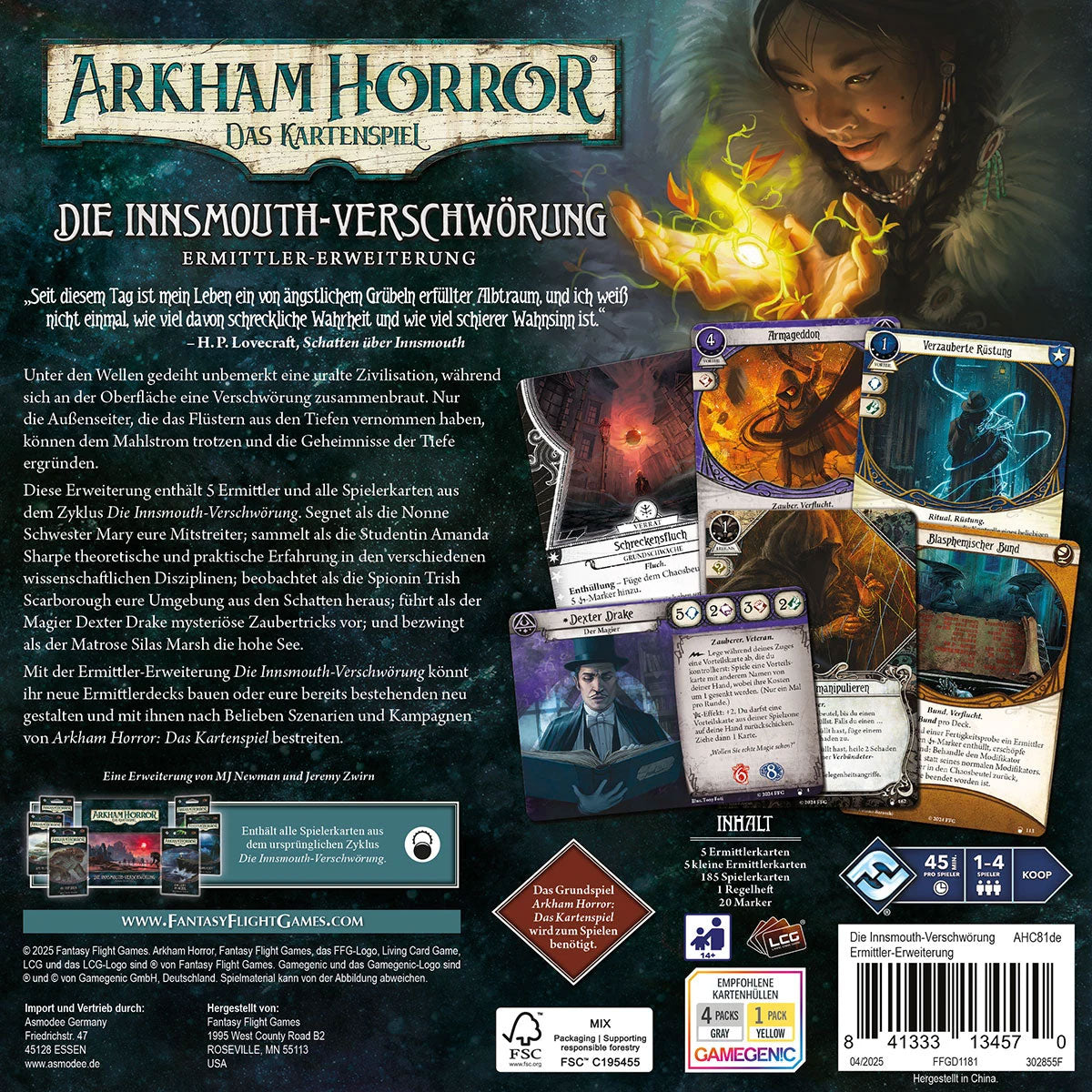 Arkham Horror: Das Kartenspiel - Die Innsmouth-Verschwörung Rückseite