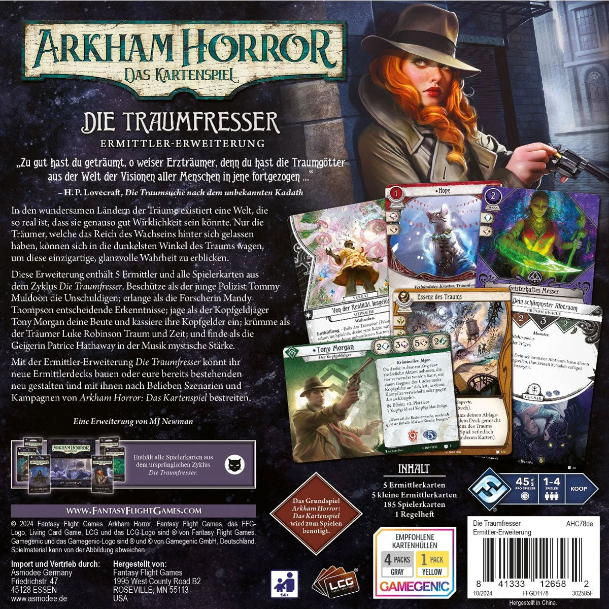 Arkham Horror: Das Kartenspiel - Die Traumfresser (Ermittler-Erweiterung) Rückseite