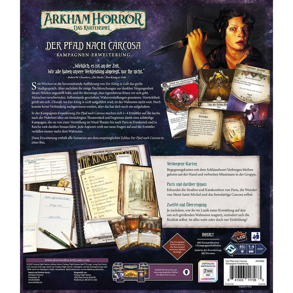 Arkham Horror: Das Kartenspiel - Der Pfad nach Carcosa Rückseite