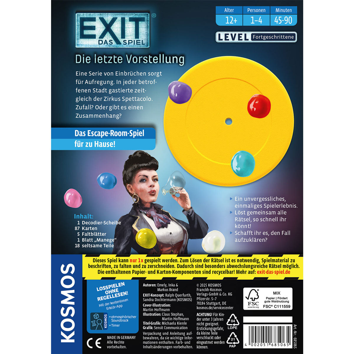 EXIT - Die letzte Vorstellung Rückseite