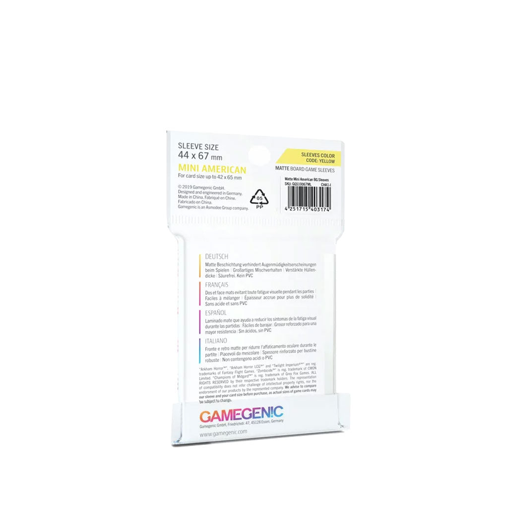 Gamegenic Matte Sleeves: YELLOW Rückseite