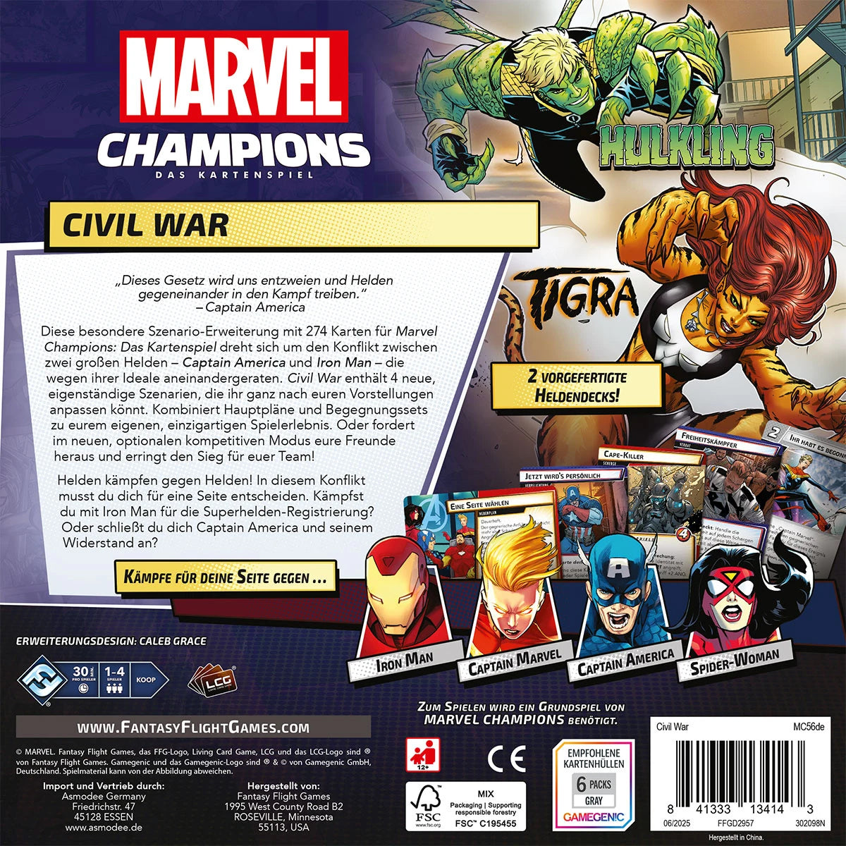 Marvel Champions: Das Kartenspiel - Civil War Rückseite