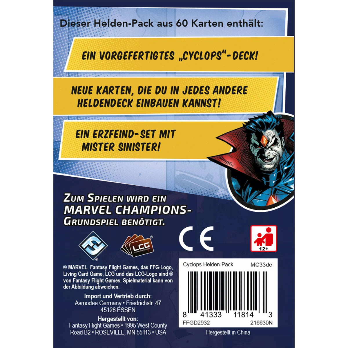 Marvel Champions: Das Kartenspiel - Cyclops Rückseite
