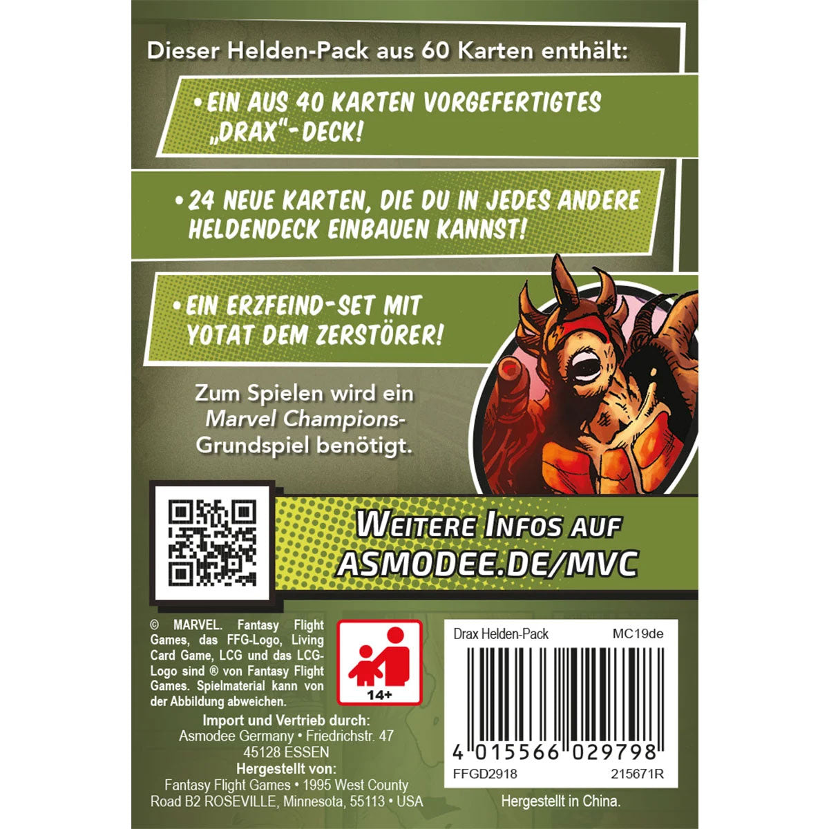 Marvel Champions: Das Kartenspiel - Drax Rückseite