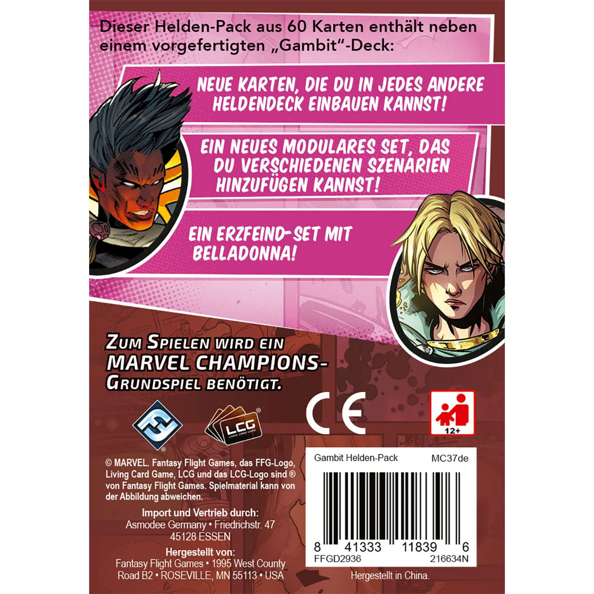 Marvel Champions: Das Kartenspiel - Gambit Rückseite