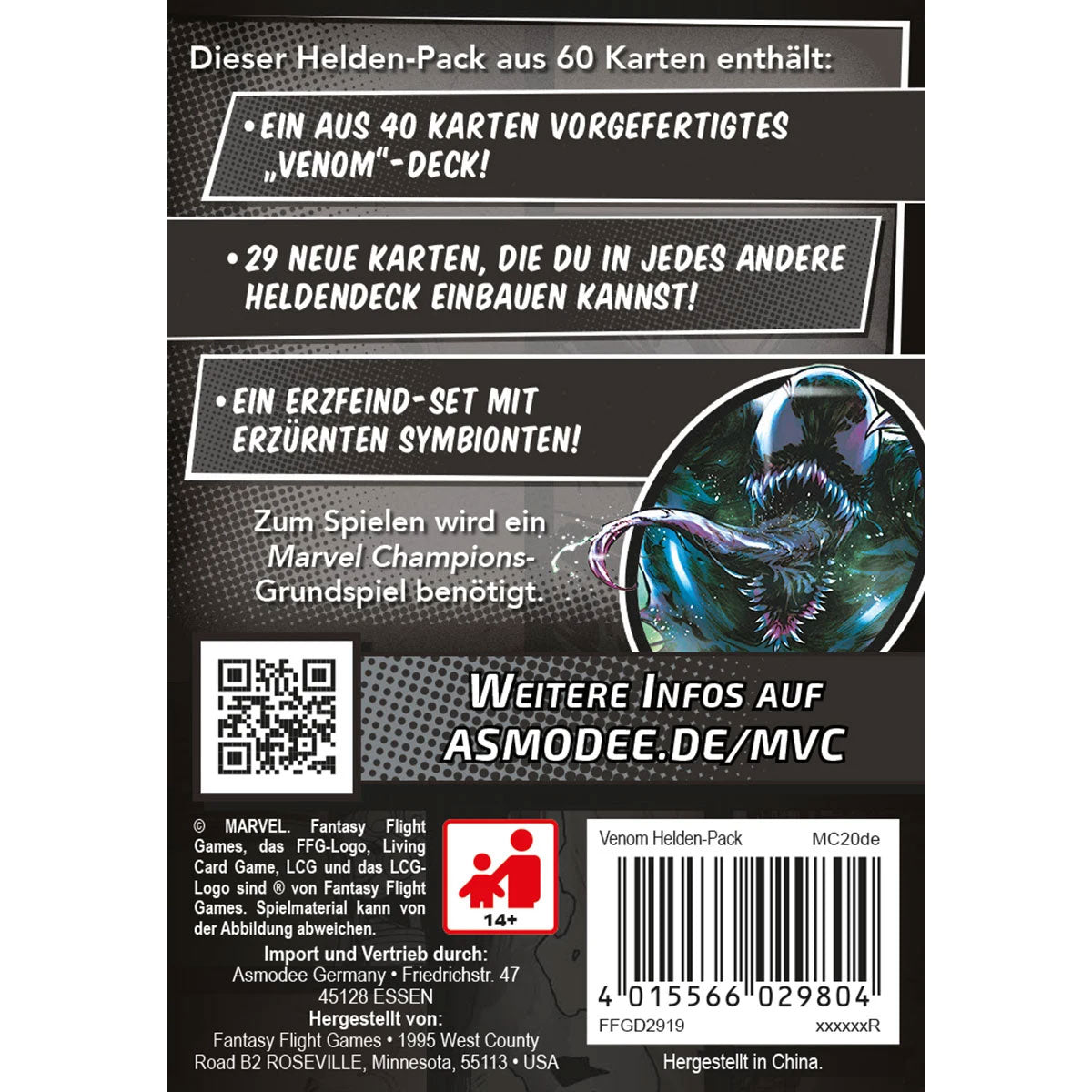 Marvel Champions: Das Kartenspiel - Venom Rückseite