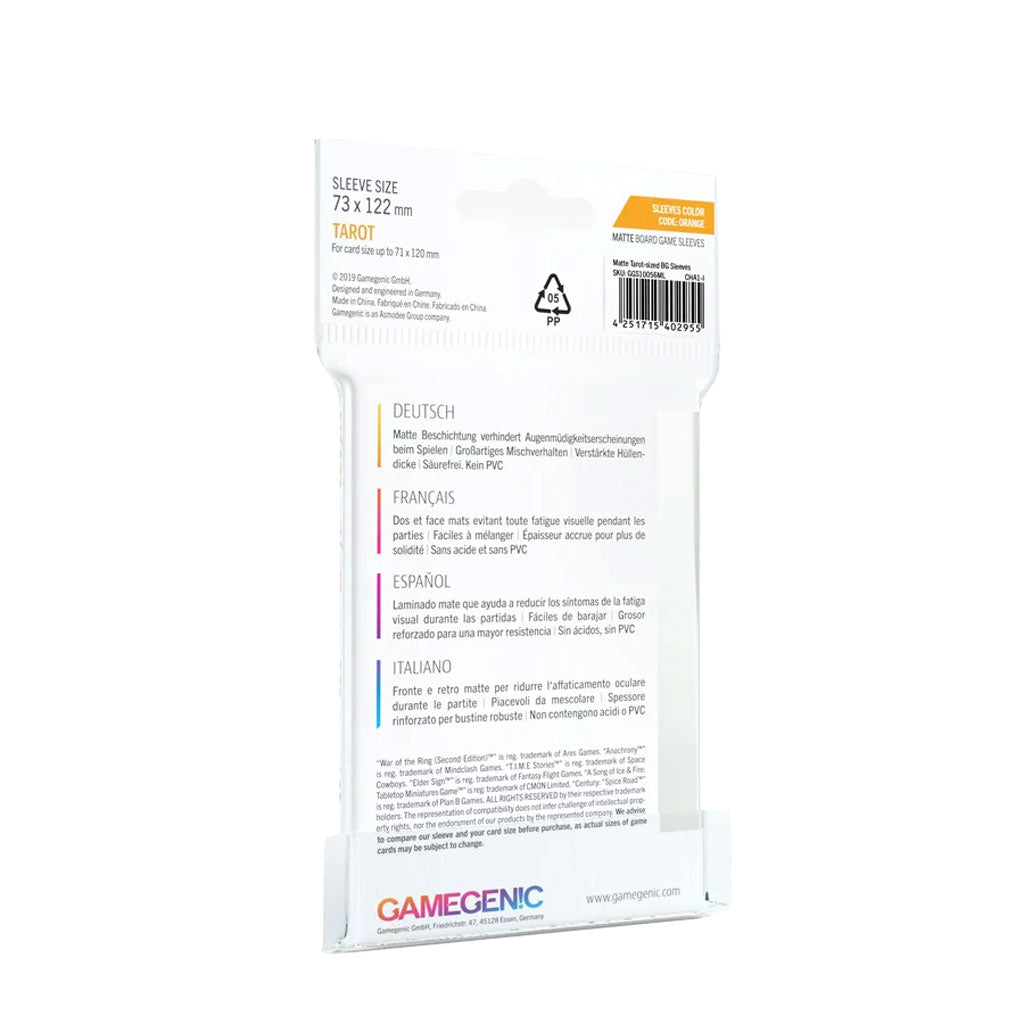 Gamegenic Matte Sleeves: ORANGE (73x122mm)