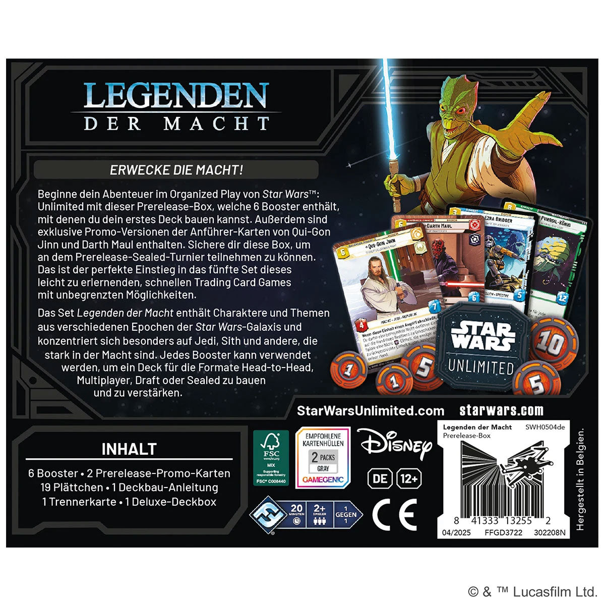 Star Wars: Unlimited - Legenden der Macht (Prerelease-Box) Rückseite