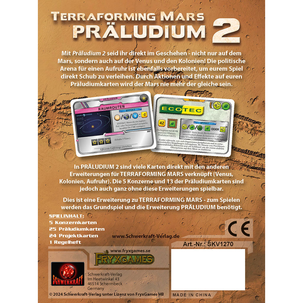 Terraforming Mars: Präludium 2 Rückseite