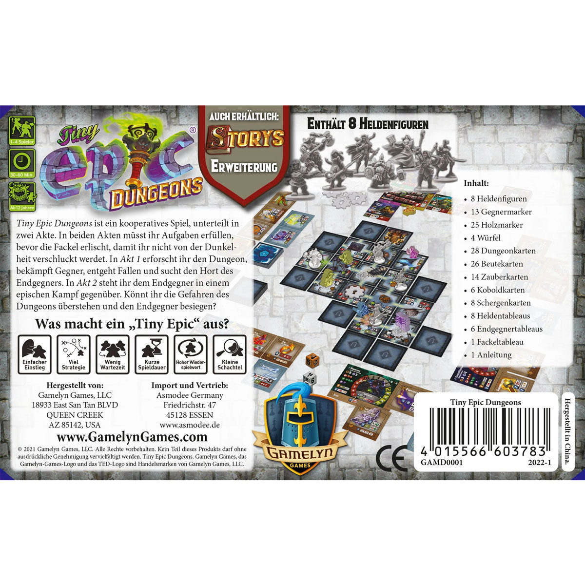 Tiny Epic Dungeons Rückseite