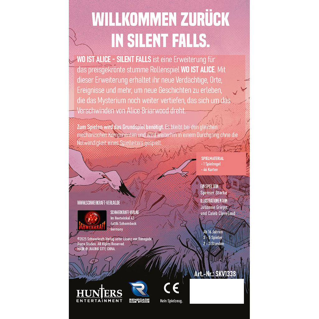 Wo ist Alice?: Silent Falls Rückseite