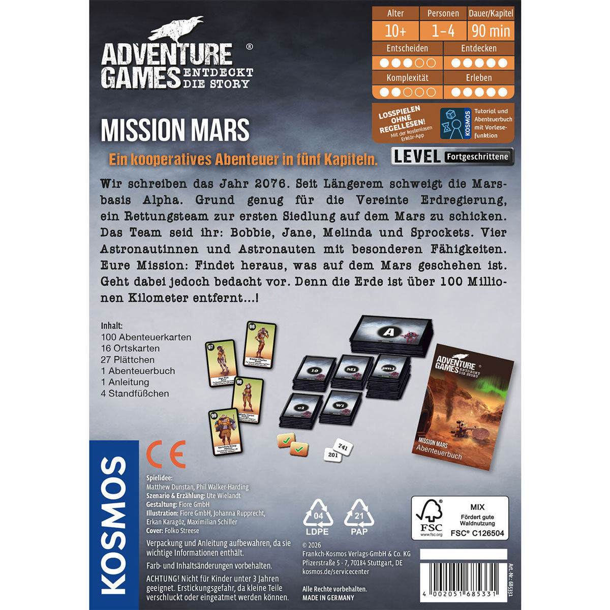 Adventure Games - Mission Mars Rückseite