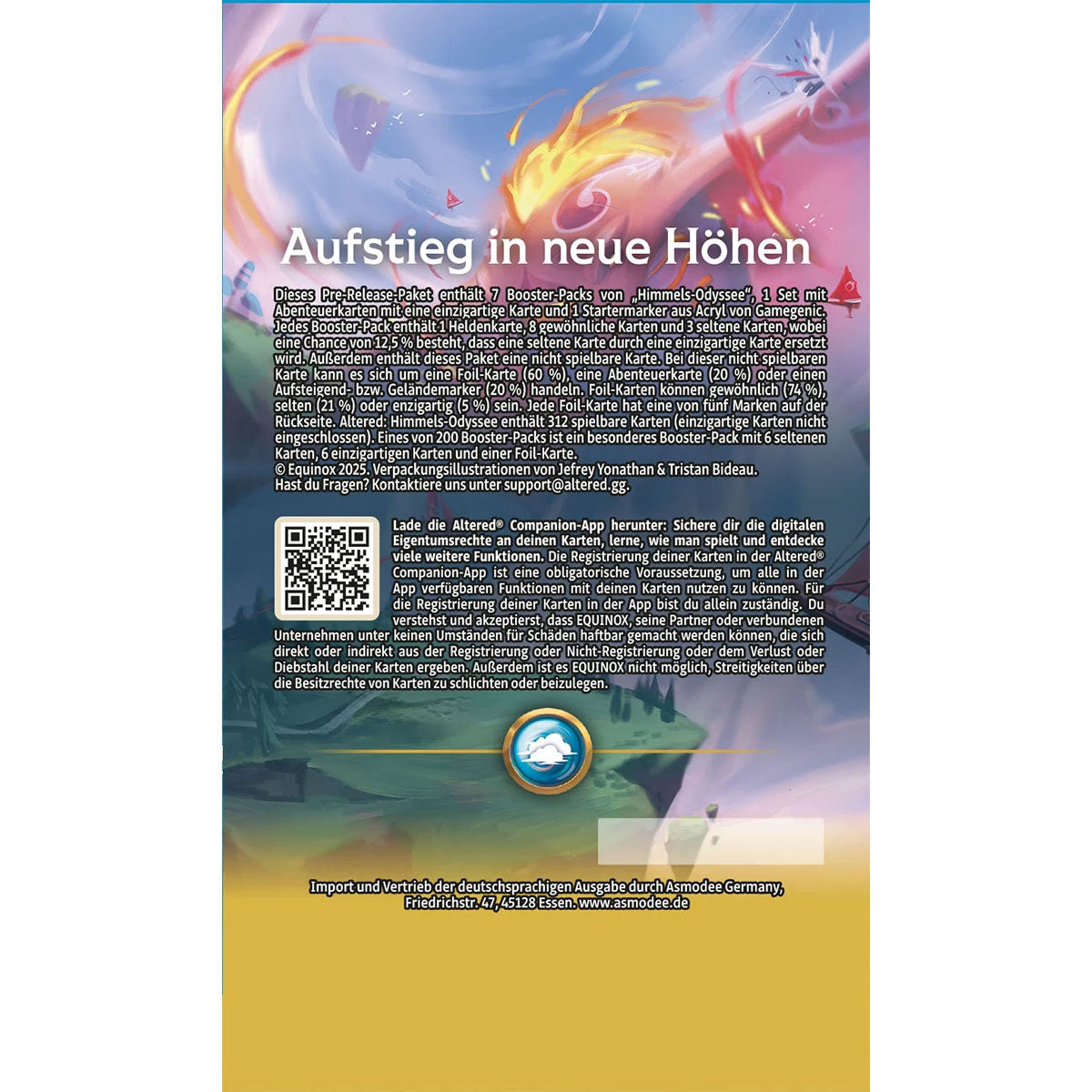 Altered: Himmels-Odyssee (Pre-Release-Paket) Rückseite