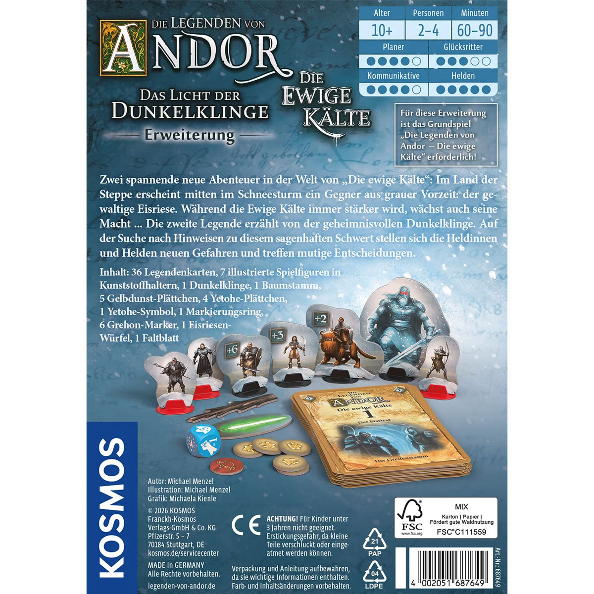 Die Legenden von Andor: Die ewige Kälte - Das Licht der Dunkelklinge Rückseite