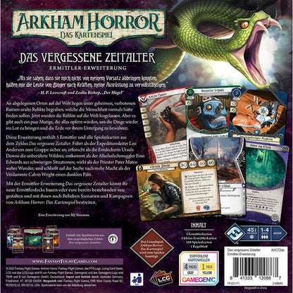 Arkham Horror: Das Kartenspiel – Das vergessene Zeitalter (Ermittler-Erweiterung) Rückseite
