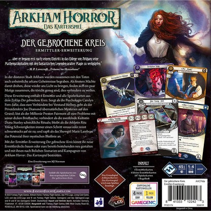 Arkham Horror: Das Kartenspiel – Der gebrochene Kreis (Ermittler-Erweiterung) Rückseite