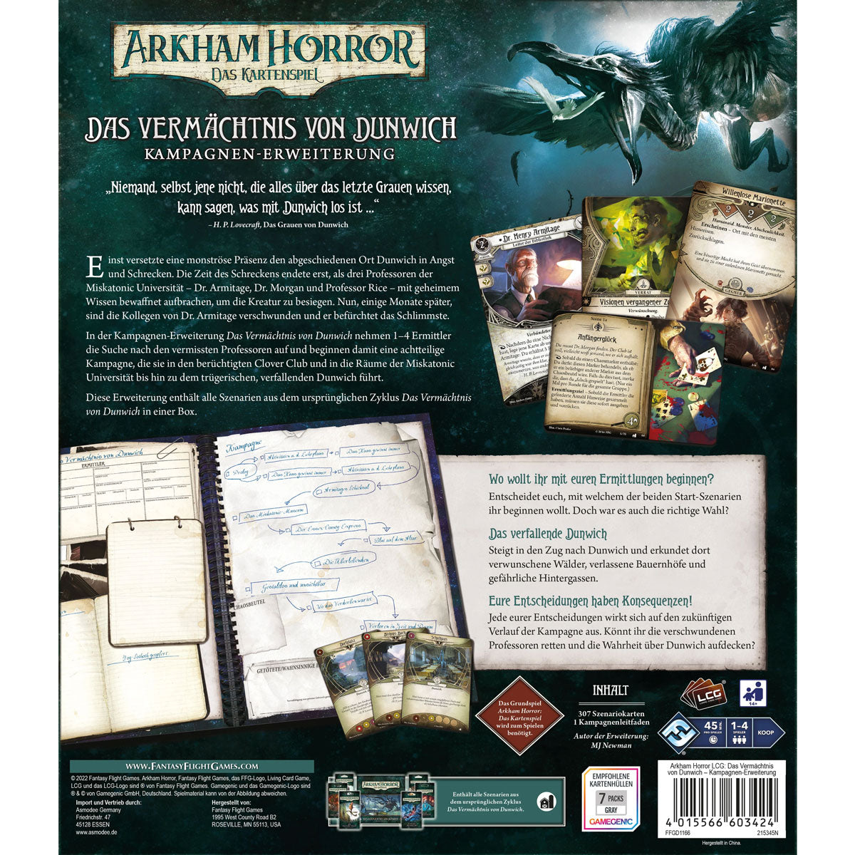 Arkham Horror: Das Kartenspiel - Das Vermächtnis von Dunwich (Kampagnen-Erweiterung) Rückseite