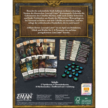 Arkham Horror: Lovecraft Letter Rückseite