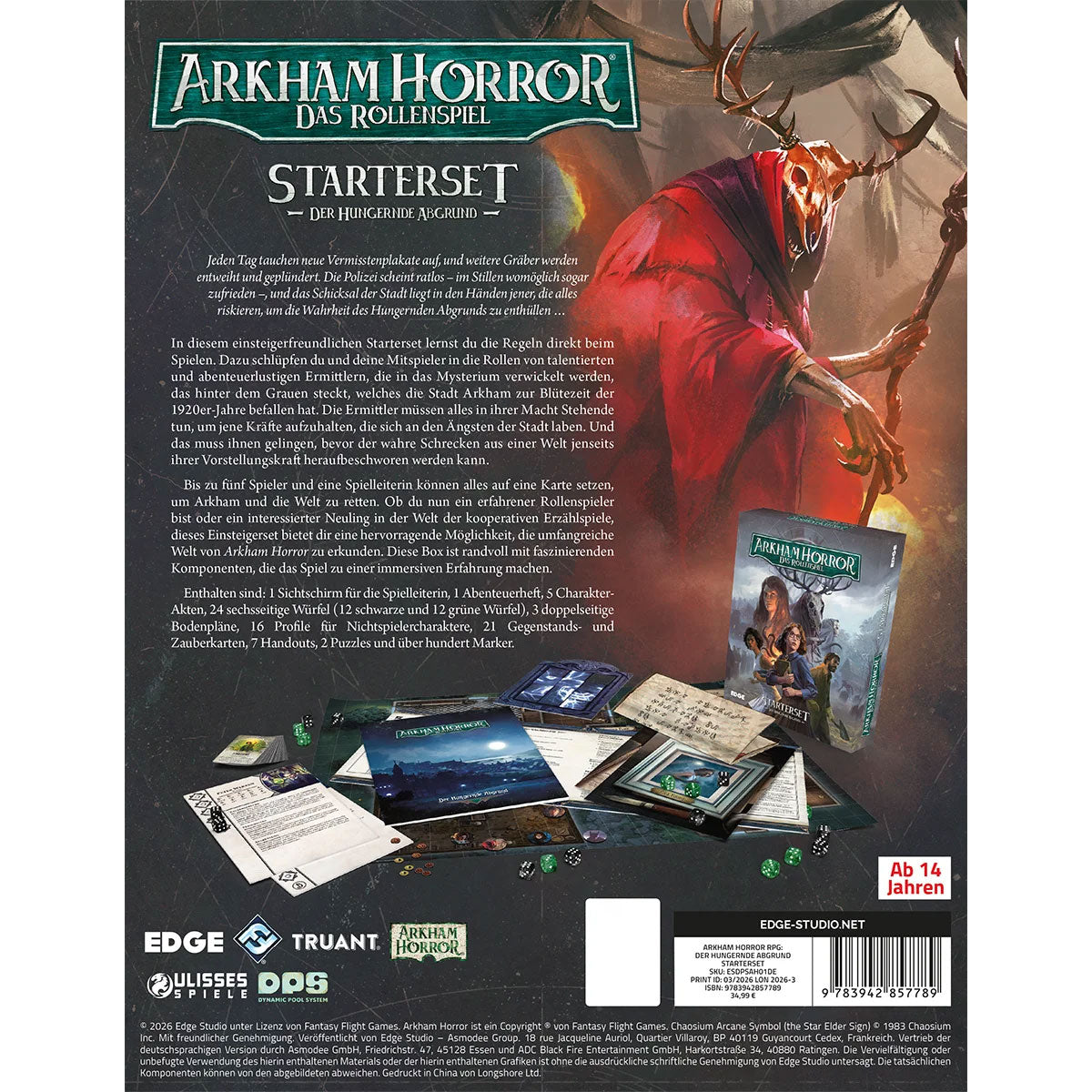 Arkham Horror: Das Rollenspiel - Starterset: Der Hungernde Abgrund Rückseite
