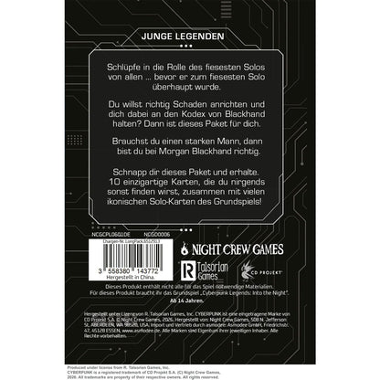 Cyberpunk Legends: Into the Night - Blackhand Erweiterungsdeck Rückseite