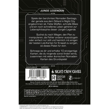 Cyberpunk Legends: Into the Night - Santiago Erweiterungsdeck Rückseite