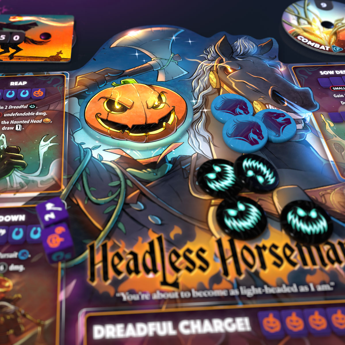 Dice Throne Outcasts: Bleiche Dame vs. Kopfloser Reiter Detail