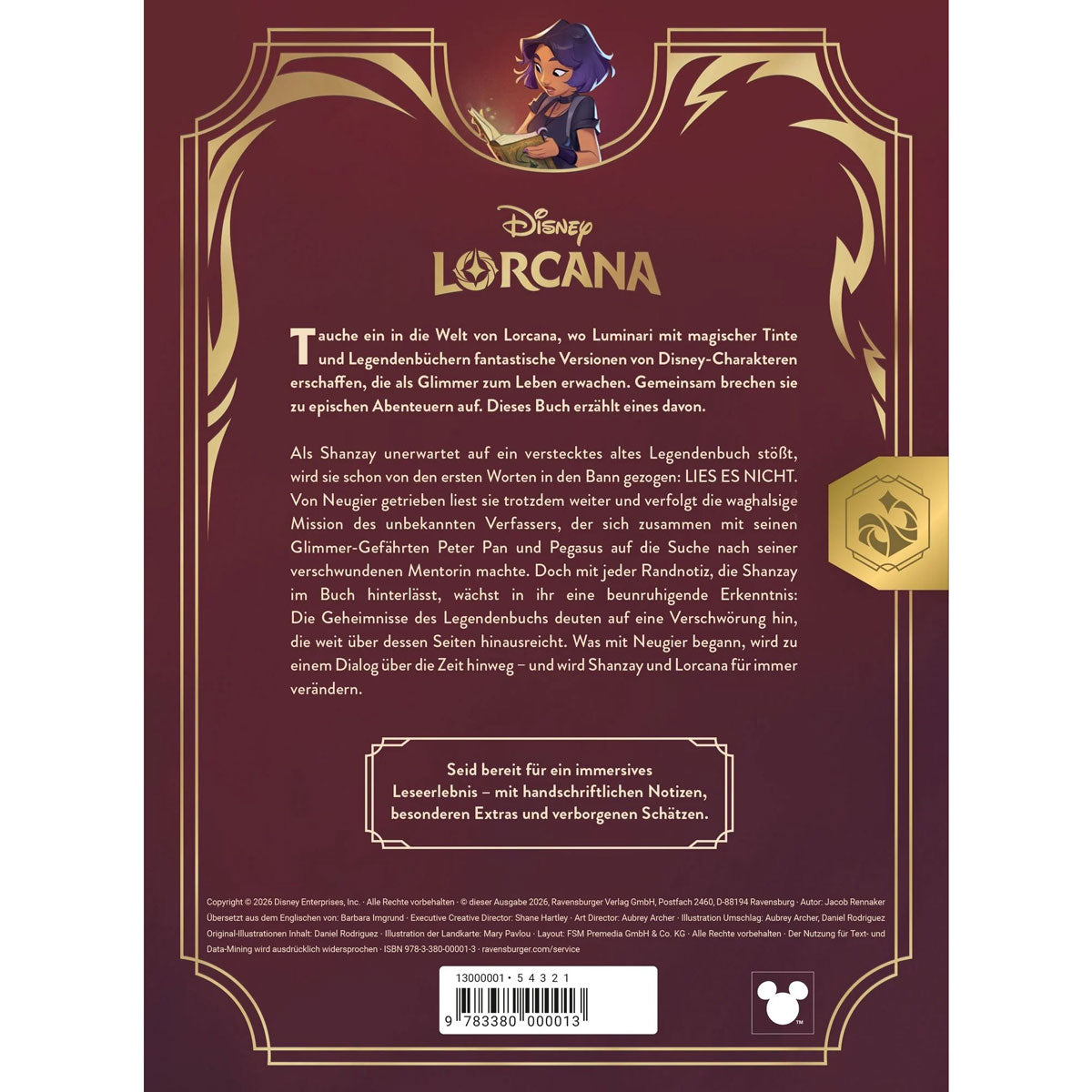 Disney Lorcana: Quest of Wonders - Legendenbuch eines Luminari Rückseite