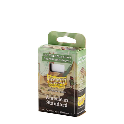 Dragon Shield Board Game Sleeves: American Standard - Clear/Non-Glare