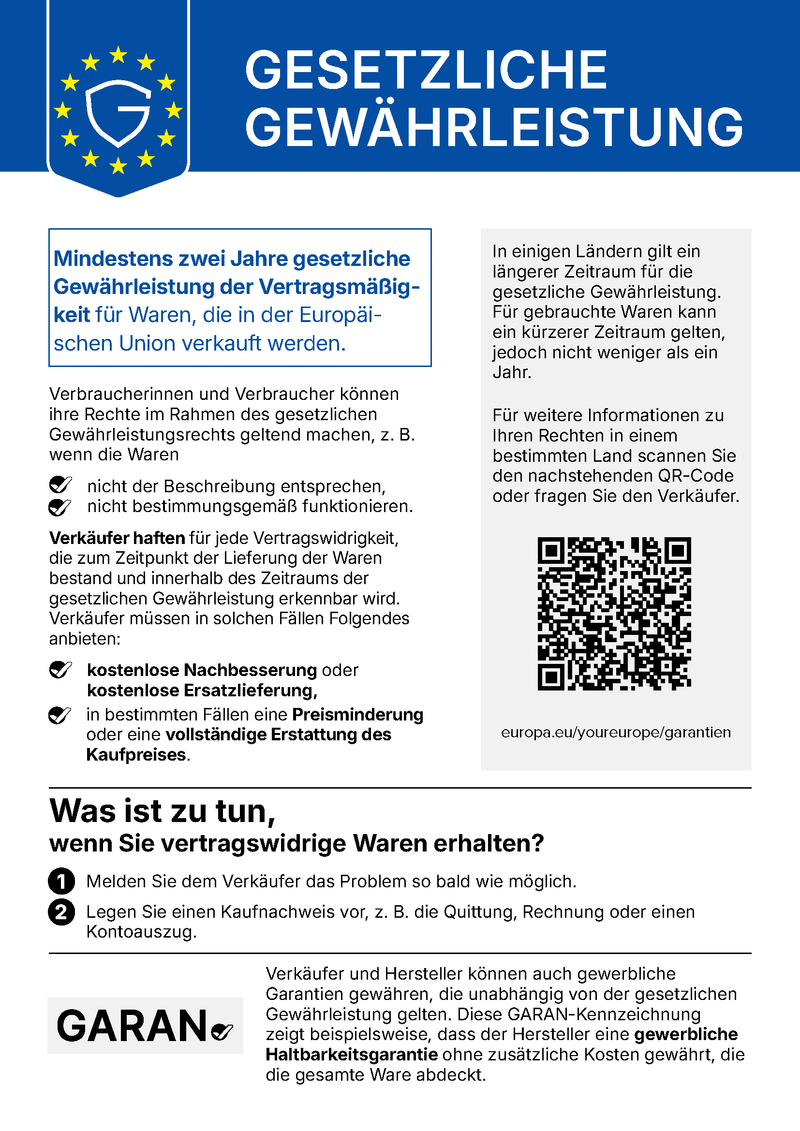 Gesetzliches Gewährleistungslabel
