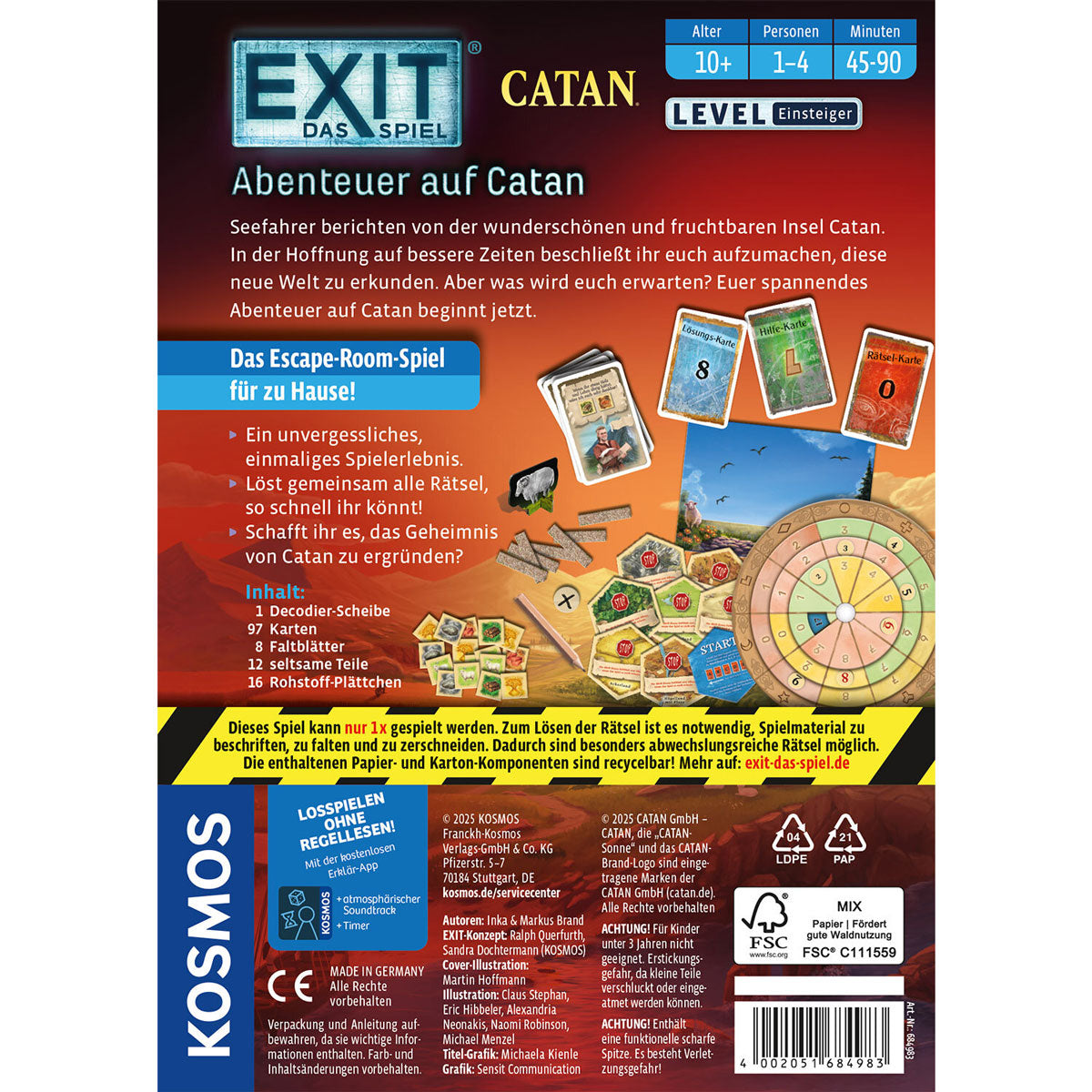 EXIT - Das Spiel: Abenteuer auf Catan Rückseite