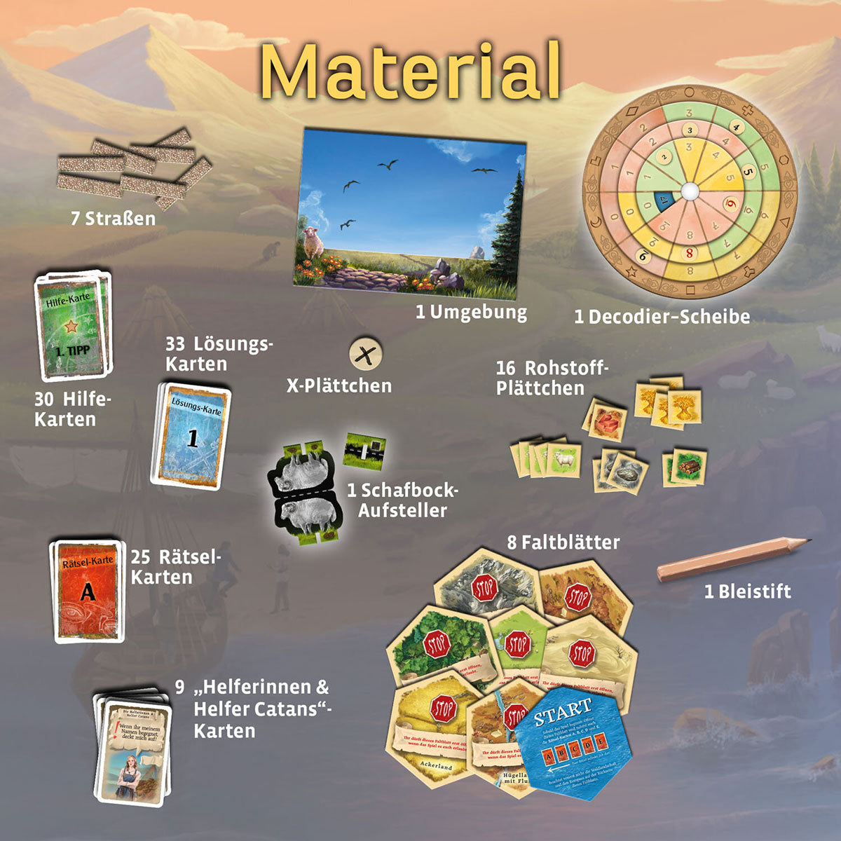 EXIT - Das Spiel: Abenteuer auf Catan Spielmaterial
