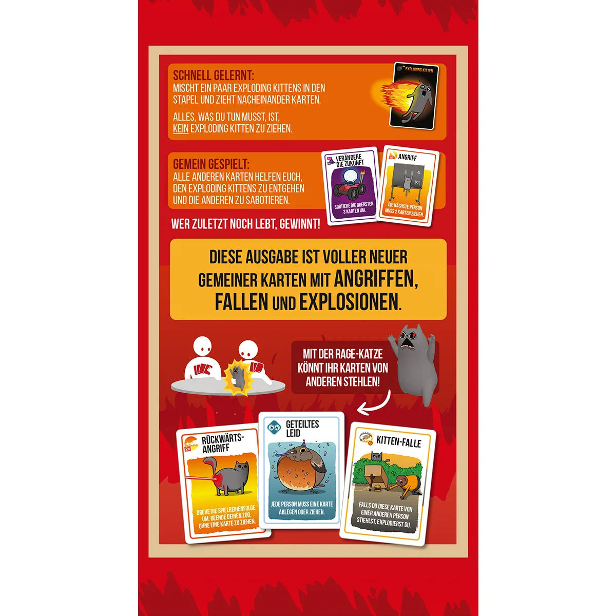 Exploding Kittens: Rage Mode Rückseite