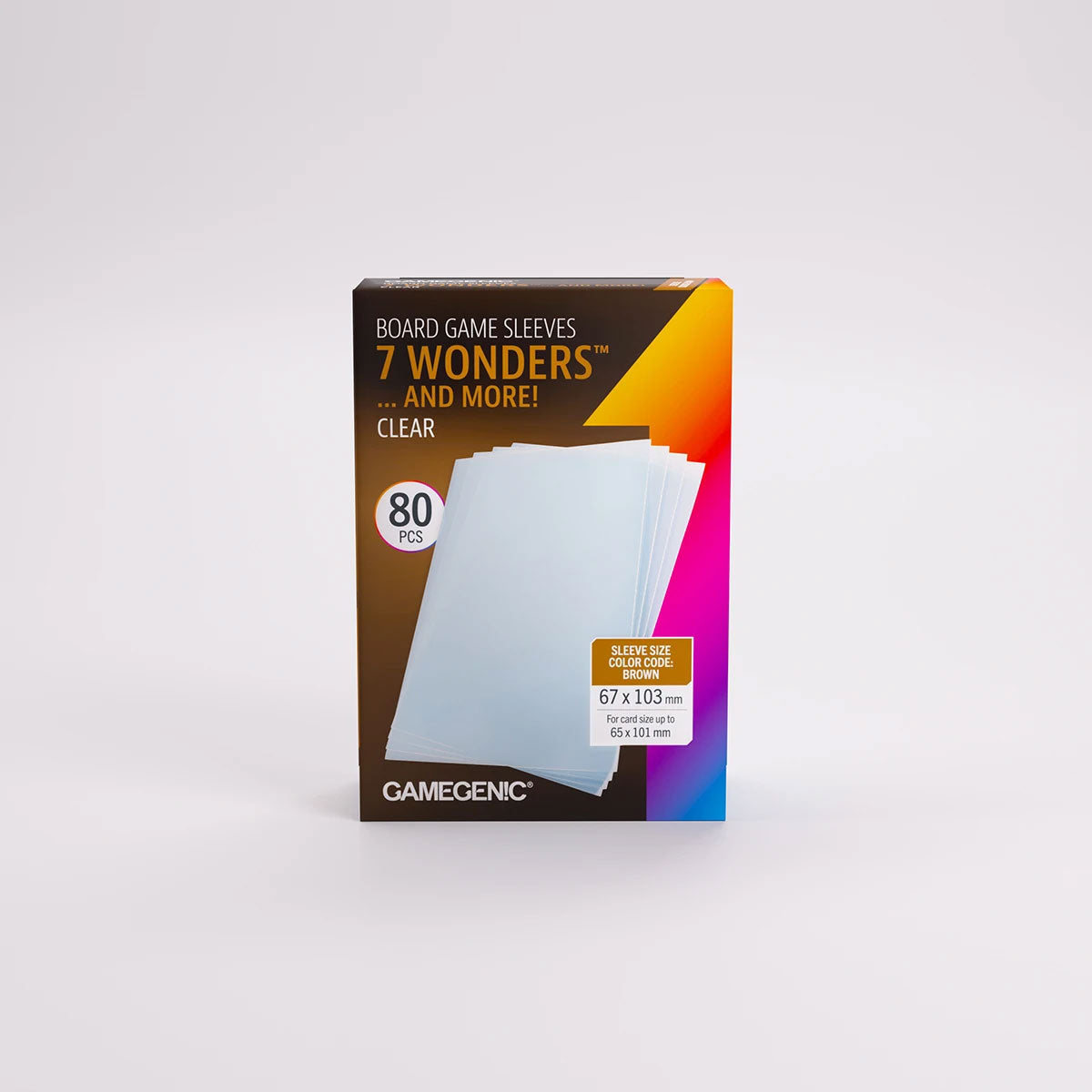 Gamegenic Clear Sleeves: 7 Wonders ...and more! (67x103mm) Front