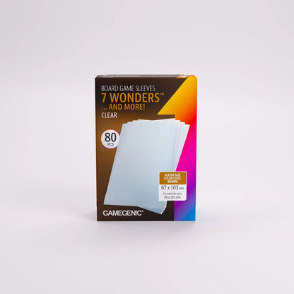 Gamegenic Clear Sleeves: 7 Wonders ...and more! (67x103mm) Front