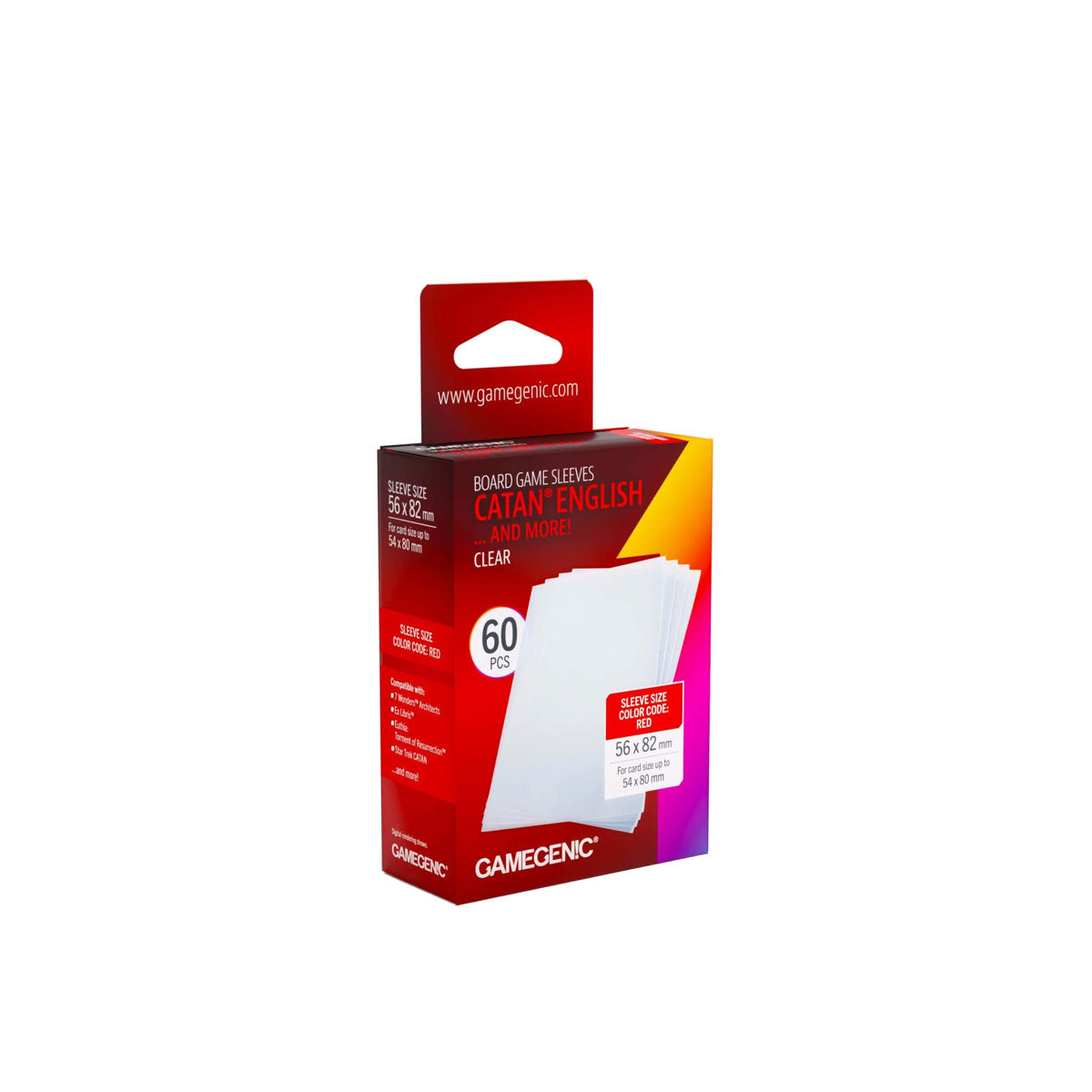 Gamegenic Clear Sleeves: CATAN English ...and more! (56x82mm)