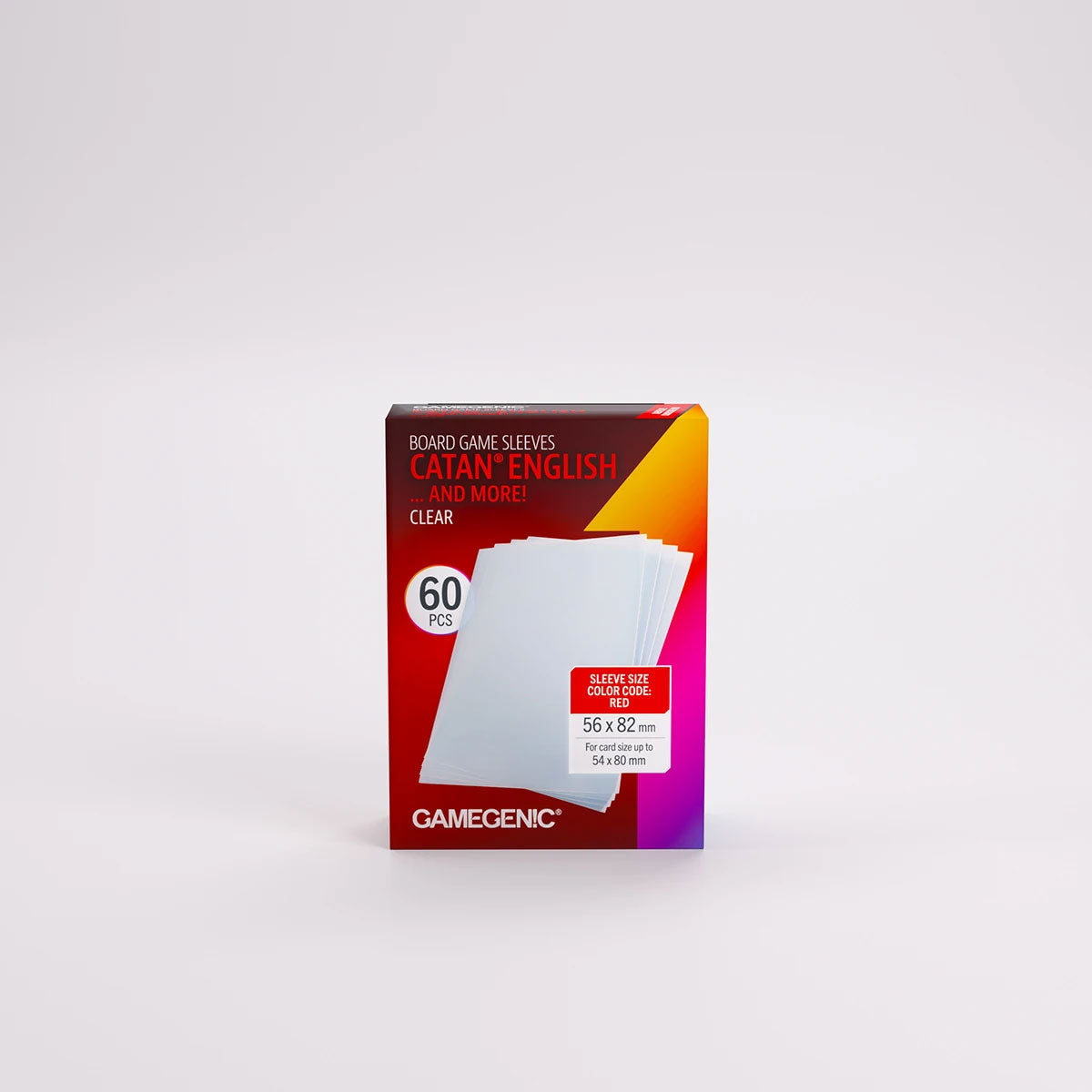 Gamegenic Clear Sleeves: CATAN English ...and more! (56x82mm) Front