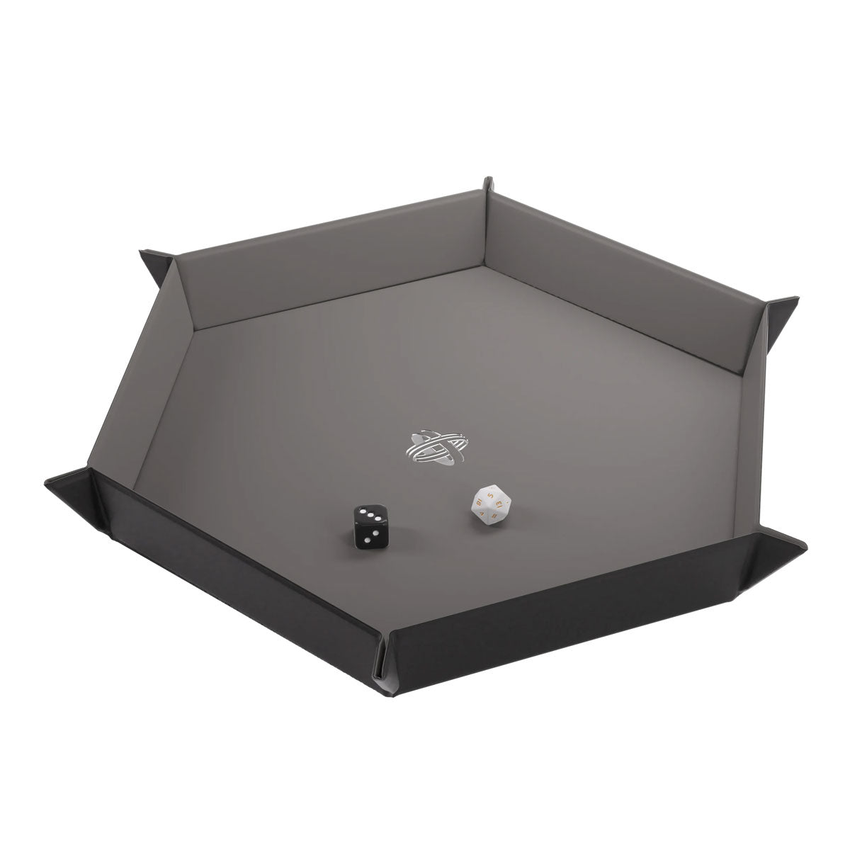 Gamegenic Magnetic Dice Tray Hexagonal in Schwarz/Grau