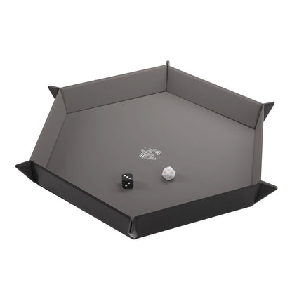 Gamegenic Magnetic Dice Tray Hexagonal in Schwarz/Grau