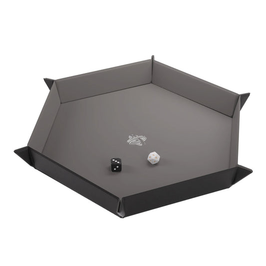 Gamegenic Magnetic Dice Tray Hexagonal in Schwarz/Grau