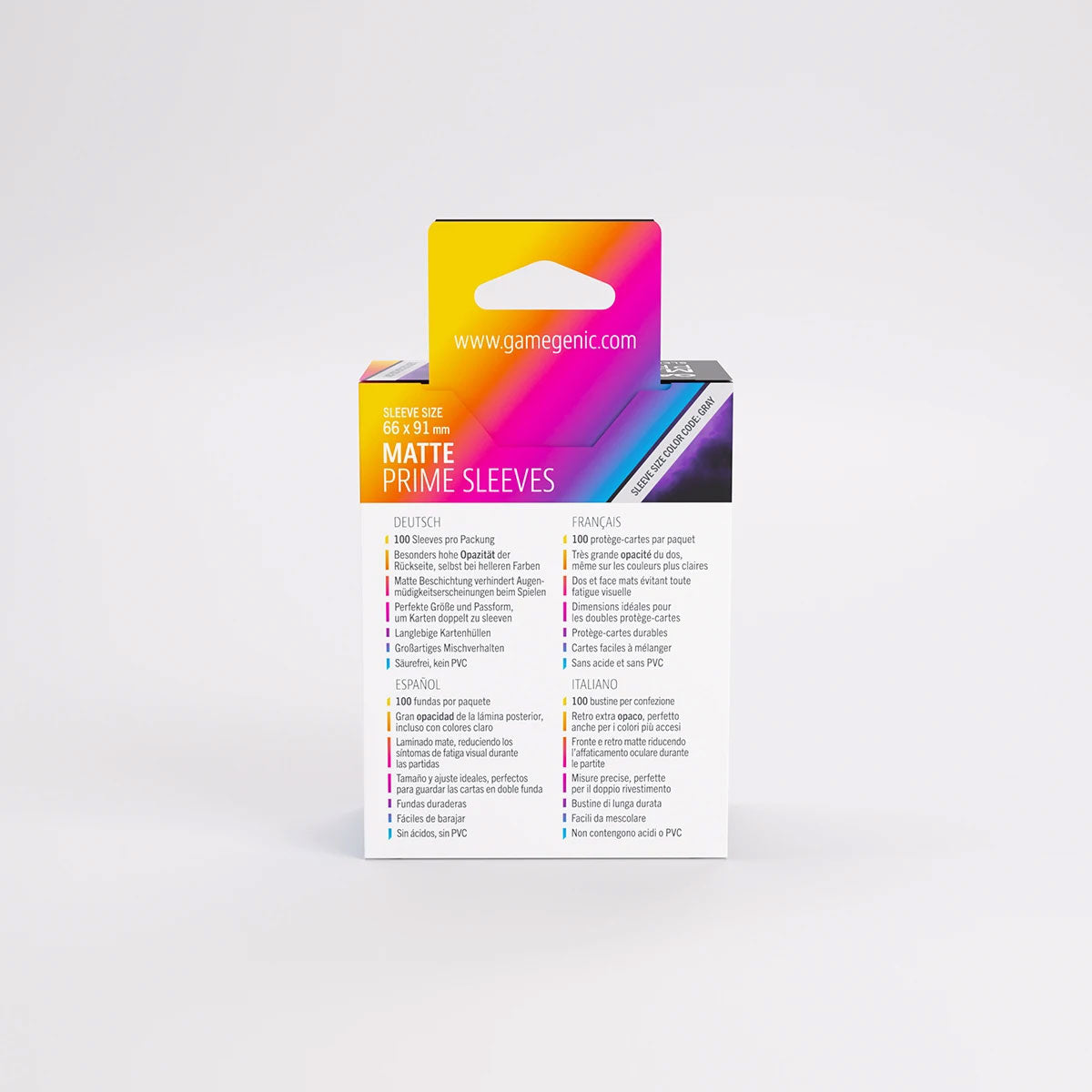 Gamegenic Matte Prime Sleeves: Standard Size in Lila Rückseite