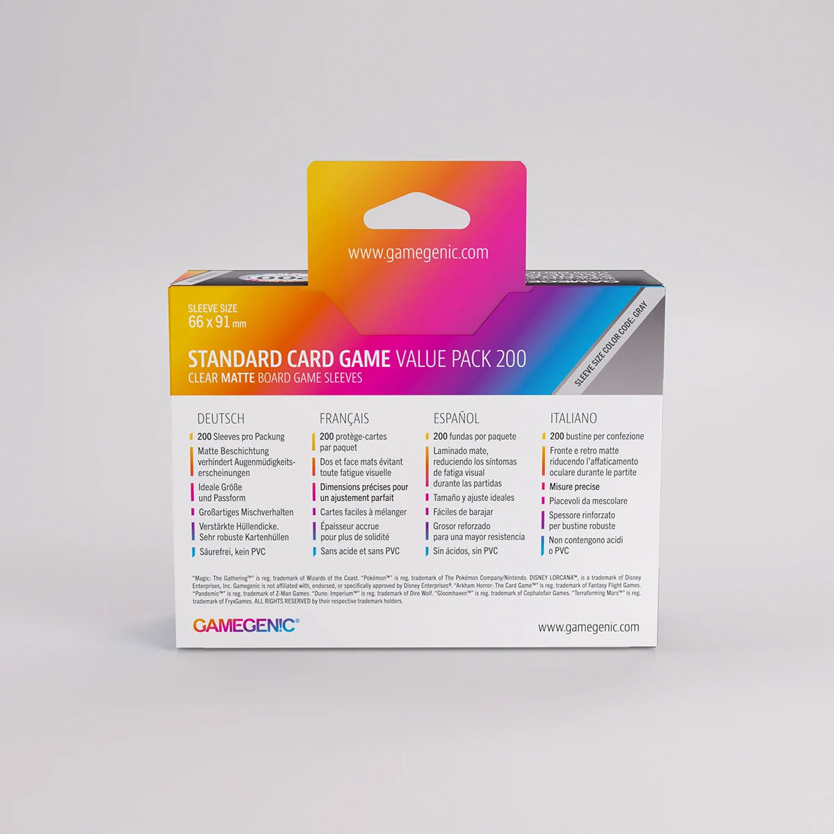 Gamegenic Matte Sleeves: Standard Card Game Rückseite