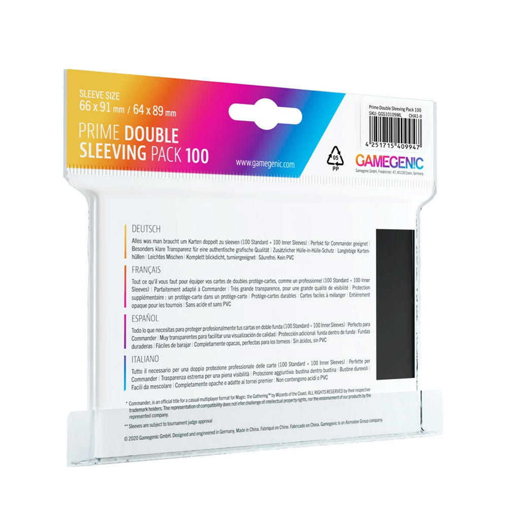 Gamegenic Prime Double Sleeving Pack 100 Rückseite