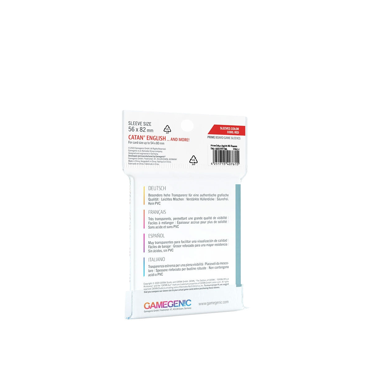 Gamegenic Prime Sleeves: RED