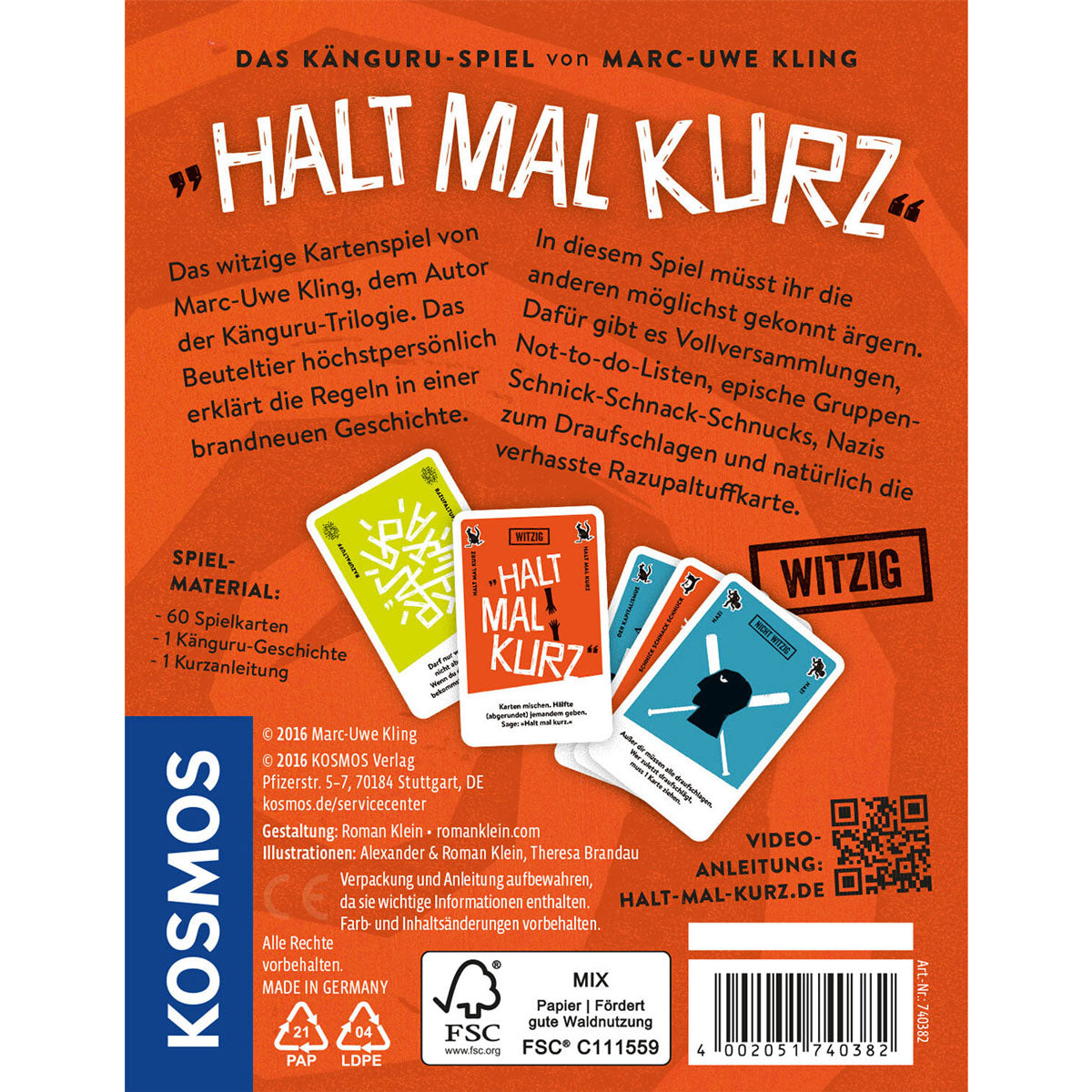 Halt mal kurz - Das Känguru-Spiel Rückseite