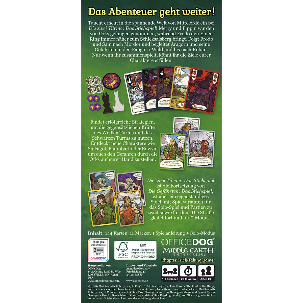 Der Herr der Ringe: Die zwei Türme - Das Stichspiel Rückseite
