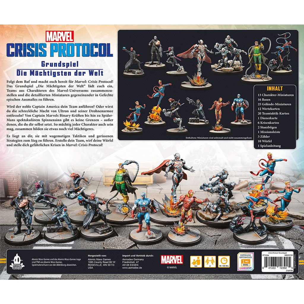 Marvel: Crisis Protocol Grundspiel - Die Mächtigsten der Welt Rückseite