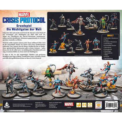 Marvel: Crisis Protocol Grundspiel - Die Mächtigsten der Welt Rückseite