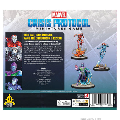 Marvel: Crisis Protocol - Iron Lad, Iron Monger, Kang the Conquerer & Rescue Character Pack Rückseite